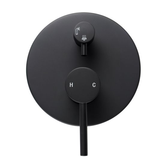 Round Matte Black Shower/Bath Mixer Diverter