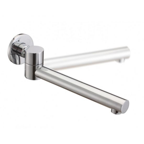 Round Chrome Bathtub/Basin Swivel Wall Spout