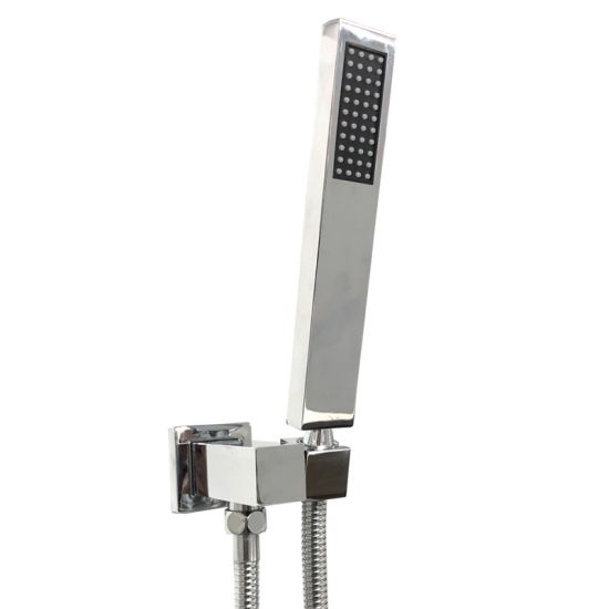 Square Chrome Hand Shower Rail without Handheld Shower