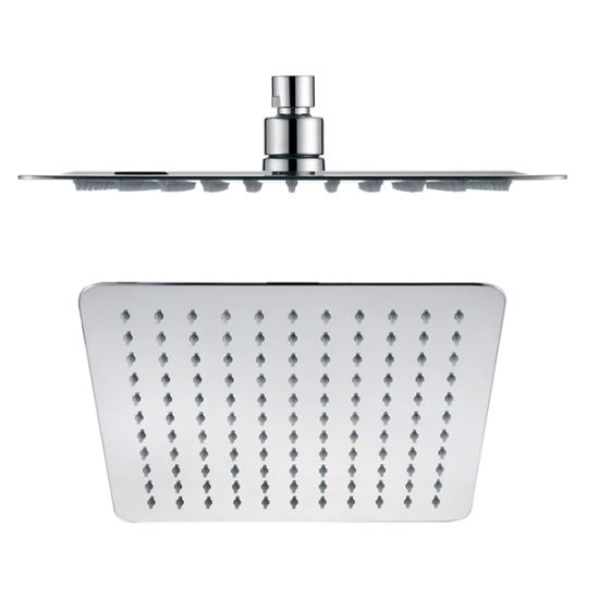 Chrome Super-slim Square Rainfall Shower Head 250mm