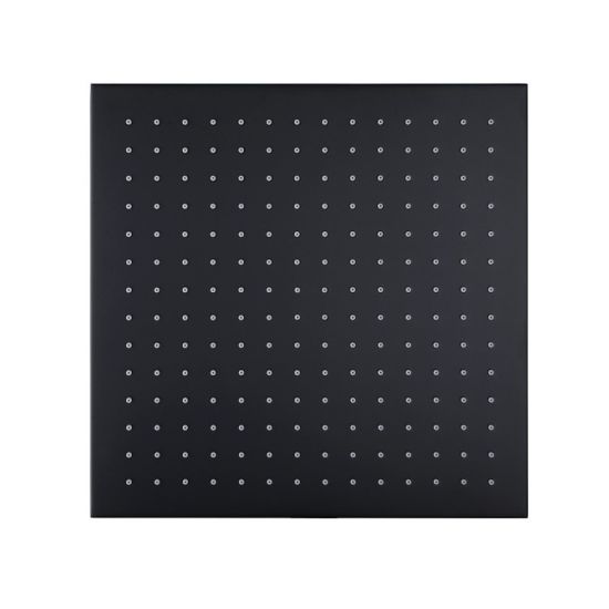 Square Black Brass Rainfall Shower Head 300mm