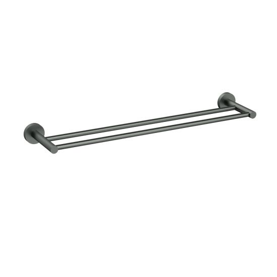 Otus Slimline Double Towel Rail 600mm Gun Metal