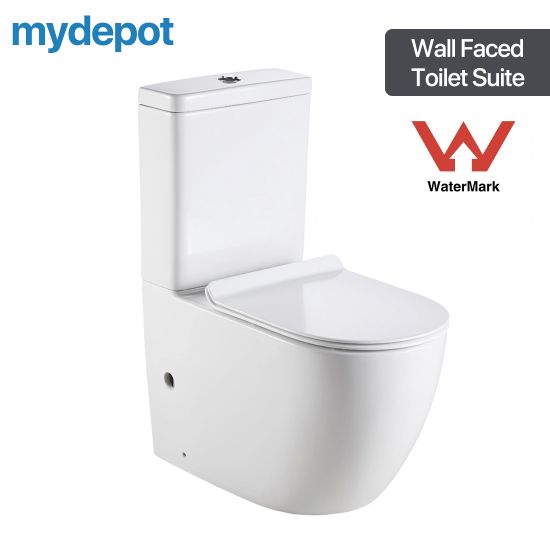 Two-Piece Rimless Flushing Toilet Suite Wall Faced Floor Mounted Toilet