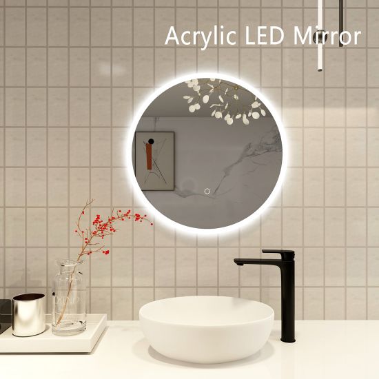 600mm Round 3 Color Frontlit LED Mirror(Touch Sensor Switch)