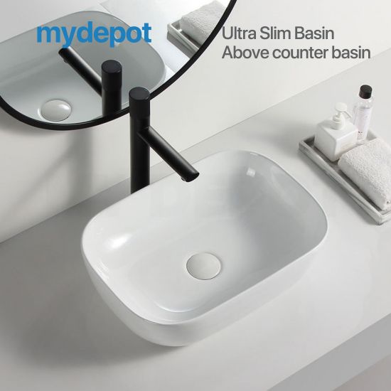 460*320*135mm Rectangle Gloss White Ceramic Above Counter Basin Non-overflow