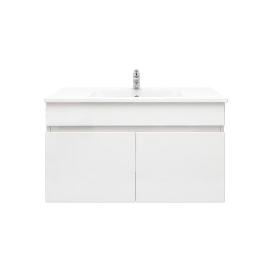 900L*520H*360DMM Gloss White PVC Bathroom Vanity 2 Doors Wall Hung