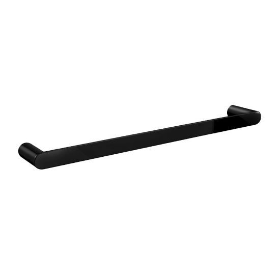 Bellino High Gloss Black 600mm Single Towel Rail