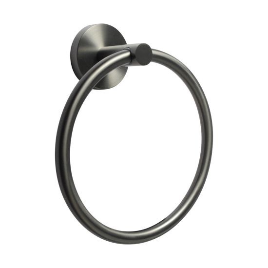 Pentro Gun Metal Grey Round Wall Mounted Round Hand Towel Ring