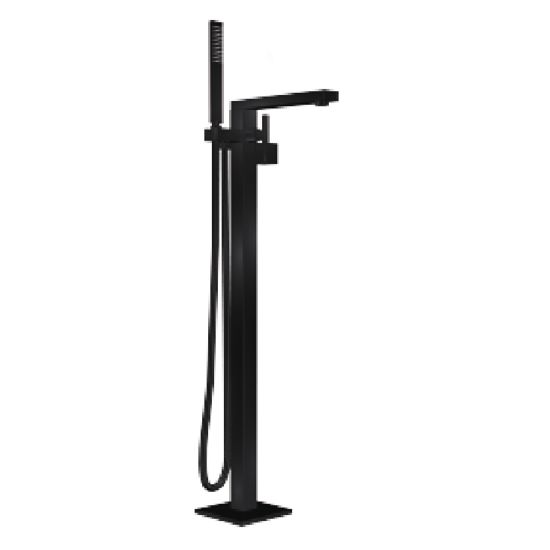 Freestanding Bath Mixer With Handheld Shower Matt Black