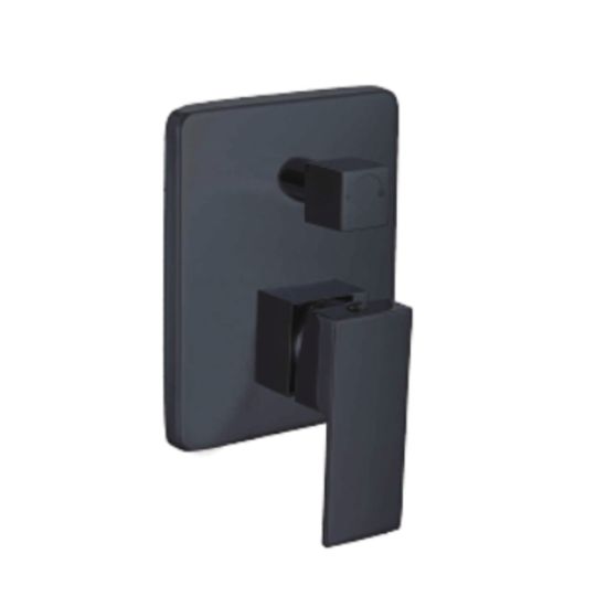 Celia Square Shower Mixer with Diverter Black