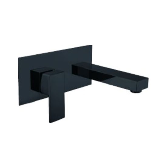 Celia Square Wall set basin mixer Black