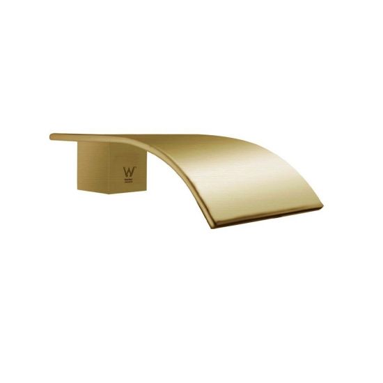 Brushed Yellow Gold Waterfall Bathtub/Basin Wall Spout