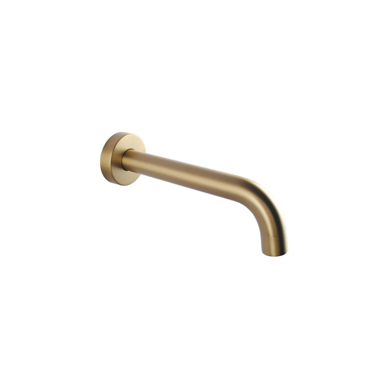 Lucid Pin Series Round Brushed Brass Bathtub/Basin Wall Spout 160mm Spout