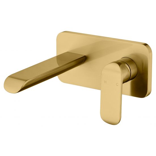 Kara Wall Basin Mixer Brushed Gold