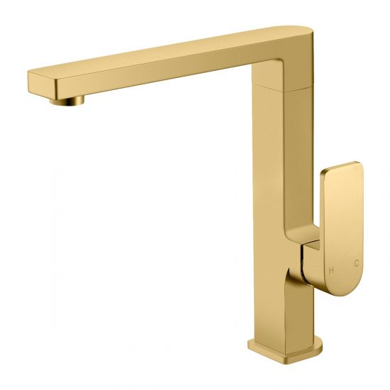 Flores Sink Mixer Brushed Gold