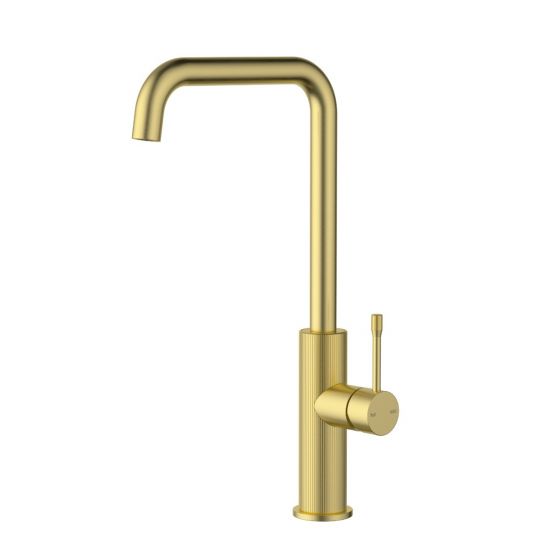 Linie Squareneck Sink Mixer Brushed Gold 