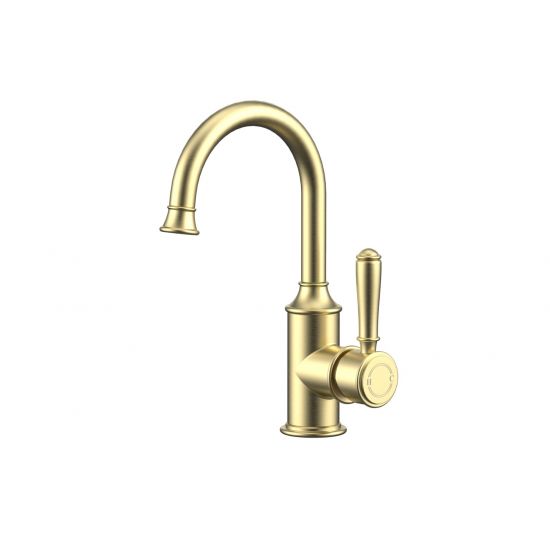 Clasico Gooseneck Basin Mixer in Brushed Gold