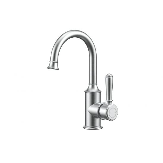 Clasico Gooseneck Basin Mixer in Brushed Nickel