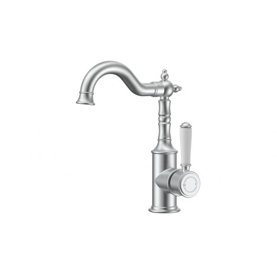 Clasico Basin Mixer Ceramic handle in Brushed Nickel