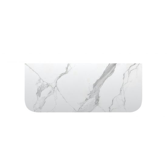 1204x503x15mm White Marble Ceramic Stone Top Matte Finish Rounded Corner Bench Top Rounded Corner
