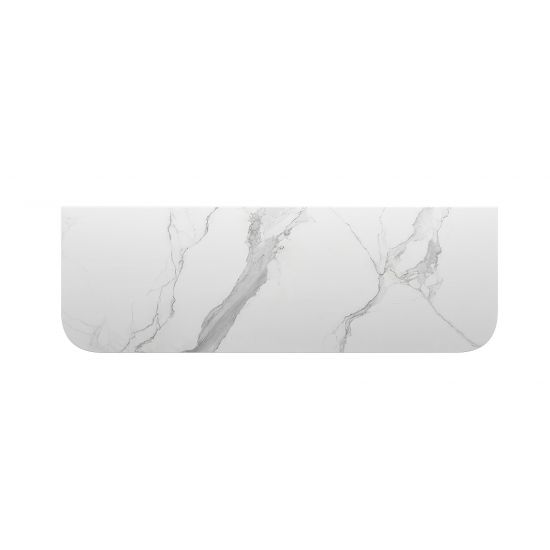 1508x503x15mm White Marble Ceramic Stone Top Matte Finish Rounded Corner Bench Top Rounded Corner