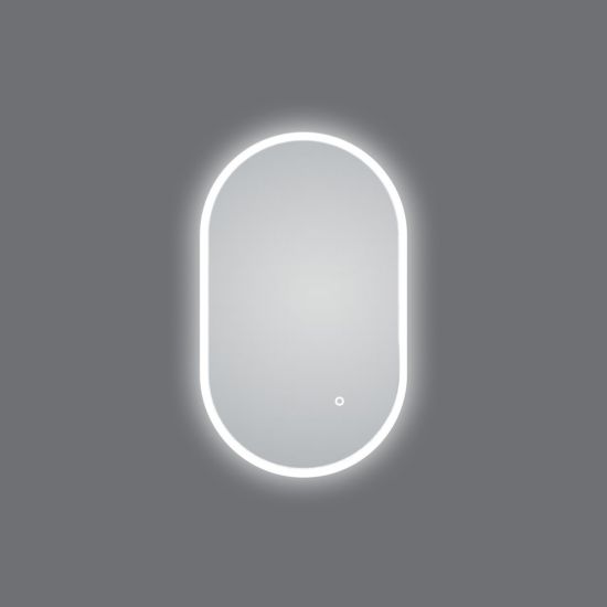 450*750mm Oval 3 Color Lighting Acrylic LED Mirror Touch Sensor Switch Defogger Pad Wall Mounted