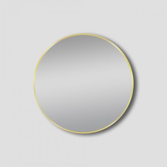 600mm Matte Brushed Gold Aluminium Framed Round Non-Luminous Mirror