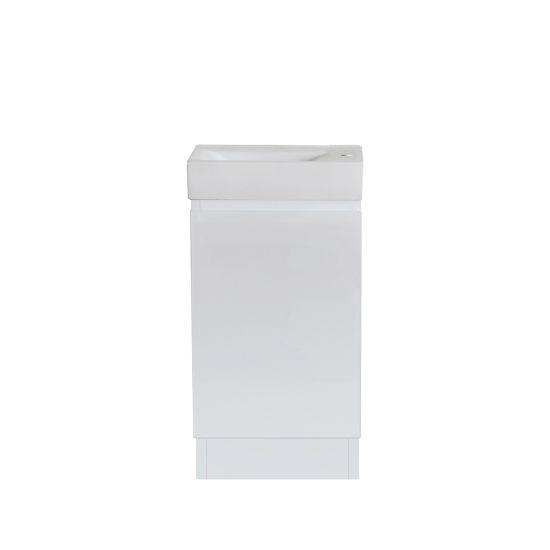 400L*220D*830HMM Gloss White MDF Bathroom Vanity Free Standing With Kickboard