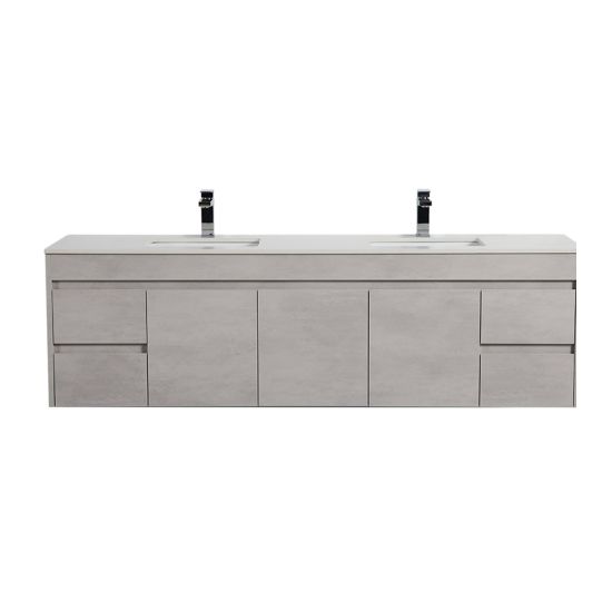 1800*460*525mm Polywood Concrete Grey Wall Hung Bathroom Vanity (Cabinet Only)