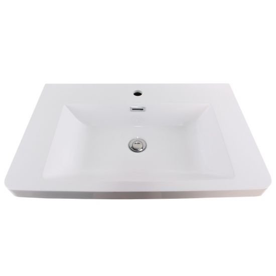 750*460*165mm O Shape Basin Poly Marble Top Round Edge