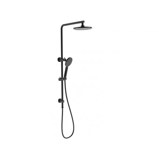 New Cora Round Multi-function Shower Set Matt Black, 250mm Plastic Shower Head