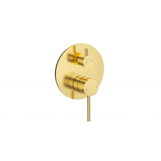 Otus Slimline SS Wall Diverter Mixer Trim Kits in Brushed Gold