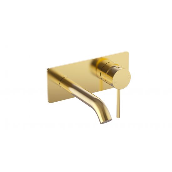 Otus Slimline SS Wall Basin Mixer Trim Kits in Brushed Gold