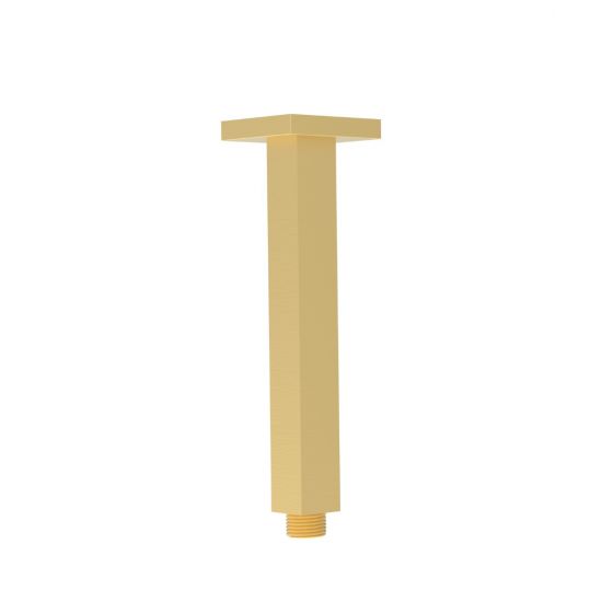 Square Vertical Shower Arm Brushed Gold