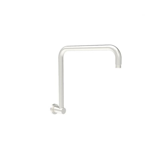 Round Rectangle Curved Shower Arm Brushed Nickel
