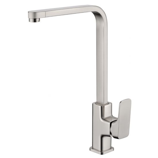 Eden Round Cornered Rectangle Handle Sink Mixer Brushed Nickel