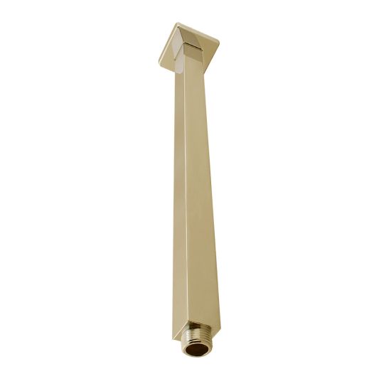 Cavallo Brushed Yellow Gold Square Ceiling Shower Arm 400mm