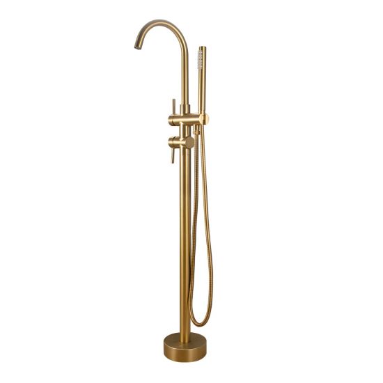 Pentro Brushed Yellow Gold Free Standing Spout & Shower