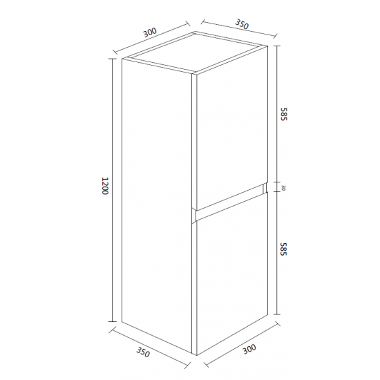 1200*300*350mm Rock Cemento Tall Boy Two Doors