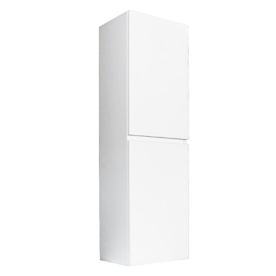 1350H*400W*300DMM Gloss White MDF Tall Boy Bathroom Cabinet 2 Doors