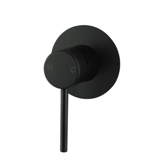 Pentro Matte Black Round Shower Mixer Tap with 65mm Cover plate