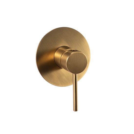 Pentro Brushed Yellow Gold Round Shower Mixer Tap