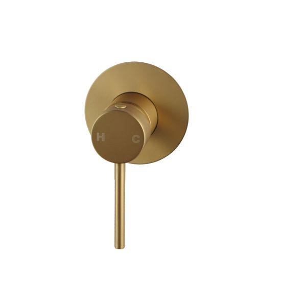 Pentro Brushed Yellow Gold Round Shower Mixer Tap with 65mm Cover plate