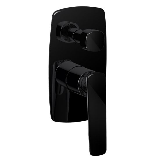 Bellino High Gloss Black Wall Mixer with Diverter