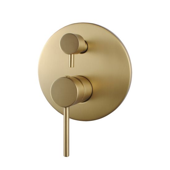 Pentro Brushed Yellow Gold Round Shower Mixer