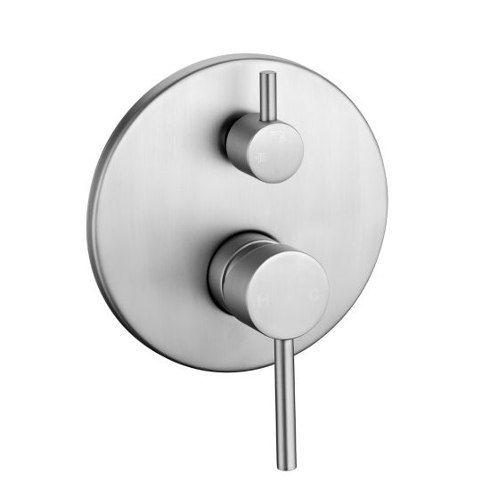 Pentro Brushed Nickel Round Shower Mixer