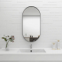 450mm Black Framed Bathroom Oval Mirror