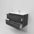 900mm Dark Grey MDF Bathroom Vanity 2 Drawers Wall Hung Cabinet Only 