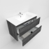 900mm Dark Grey MDF Bathroom Vanity 2 Drawers Wall Hung Cabinet Only 