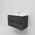 900mm Dark Grey MDF Bathroom Vanity 2 Drawers Wall Hung Cabinet Only 